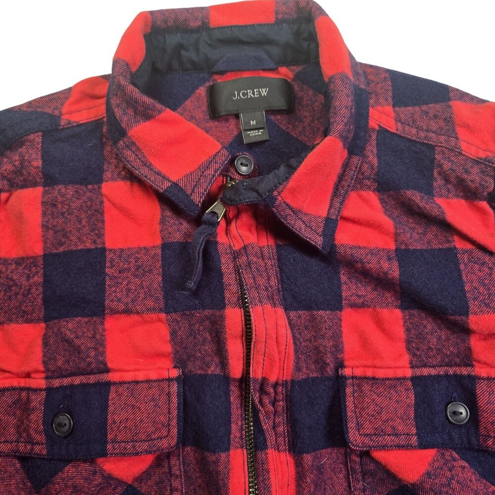 J.Crew Plaid Flannel Shirt Jacket Cotton/Wool Blend, Women's Medium